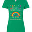 Merry Christmas Rainbow Hearts Womens Graphic T-Shirt