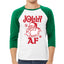 Santa Jolly AF Christmas 3/4 Sleeve Raglan Unisex Baseball Tee
