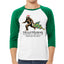 Squatching Through the Snow Bigfoot Christmas 3/4 Sleeve Raglan Unisex Baseball Tee