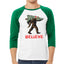 Believe Sanata Sasquatch Bigfoot Christmas Christmas 3/4 Sleeve Raglan Unisex Baseball Tee