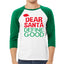 Dear Santa Define Good Ugly Christmas Sweater Christmas 3/4 Sleeve Raglan Unisex Baseball Tee