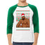 Wood Meme Wish You A Big Merry Christmas Christmas 3/4 Sleeve Raglan Unisex Baseball Tee