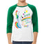 Unicorn Pissing Rainbow Christmas 3/4 Sleeve Raglan Unisex Baseball Tee