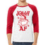 Santa Jolly AF Christmas 3/4 Sleeve Raglan Unisex Baseball Tee