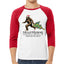 Squatching Through the Snow Bigfoot Christmas 3/4 Sleeve Raglan Unisex Baseball Tee