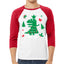Christmas Trex Tree Rex Ugly Christmas Sweater Christmas 3/4 Sleeve Raglan Unisex Baseball Tee