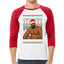 Wood Meme Wish You A Big Merry Christmas Christmas 3/4 Sleeve Raglan Unisex Baseball Tee