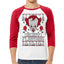 Merry Floatmas IT Clown Christmas 3/4 Sleeve Raglan Unisex Baseball Tee