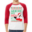Santa Where My Hos at Christmas 3/4 Sleeve Raglan Unisex Baseball Tee