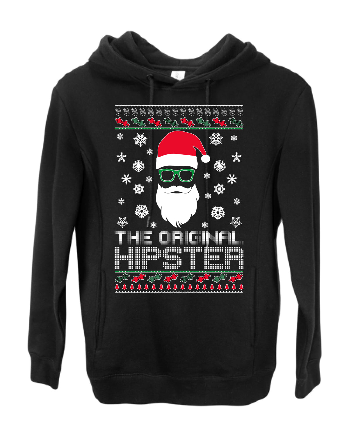 The Original Hipster Funny Santa Beard Xmas Christmas Premium Graphic Hoodie Sweatshirt