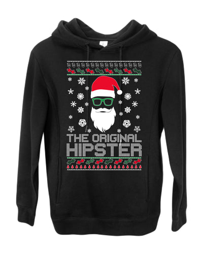 The Original Hipster Funny Santa Beard Xmas Christmas Premium Graphic Hoodie Sweatshirt