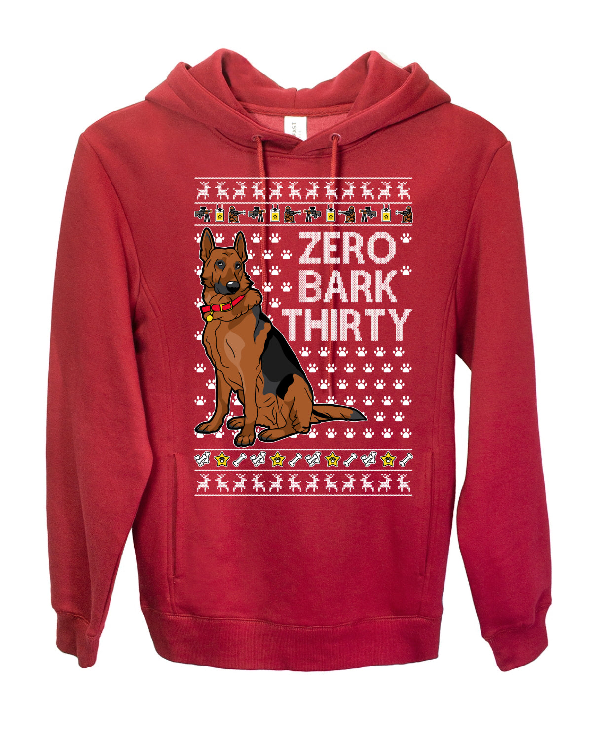 Zero Bark Thirty Funny Dog Xmas Ugly Christmas Premium Graphic Hoodie Sweatshirt