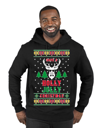 Have A Holly Jolly Christmas Ugly Christmas Sweater Premium Graphic Hoodie Sweatshirt