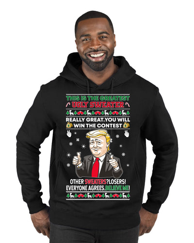 Trump This is the Greatest Ugly Christmas Sweater Premium Graphic Hoodie Sweatshirt
