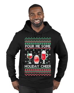 Pour Me Some Holiday Cheer Ugly Christmas Sweater Premium Graphic Hoodie Sweatshirt