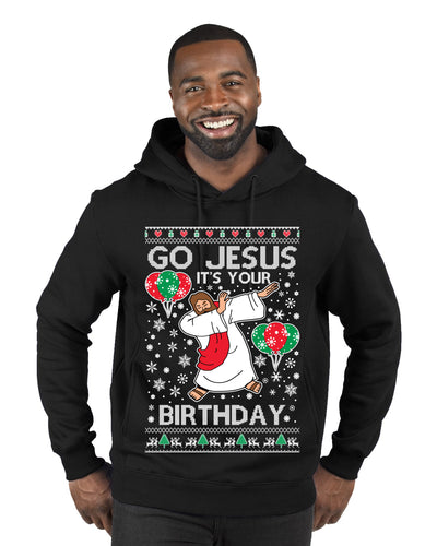 Go Jesus It's Your Birthday Ugly Christmas Sweater Premium Graphic Hoodie Sweatshirt