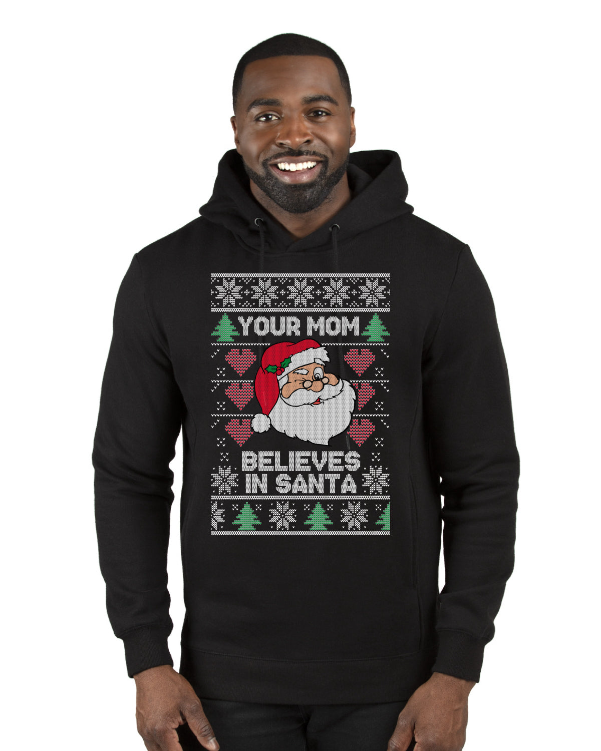 Your Mom Believes in Santa Christmas Premium Graphic Hoodie Sweatshirt
