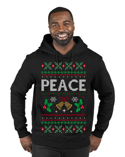 Peace Ugly Christmas Sweater Premium Graphic Hoodie Sweatshirt
