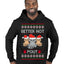 Better Not Pout, Cute Sad Santa Cats | Funny Ugly Christmas Sweater Premium Graphic Hoodie Sweatshirt