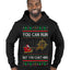 You Can Run But You Can't Hide Santa Sleigh Reindeer Ugly Christmas Sweater Premium Graphic Hoodie Sweatshirt