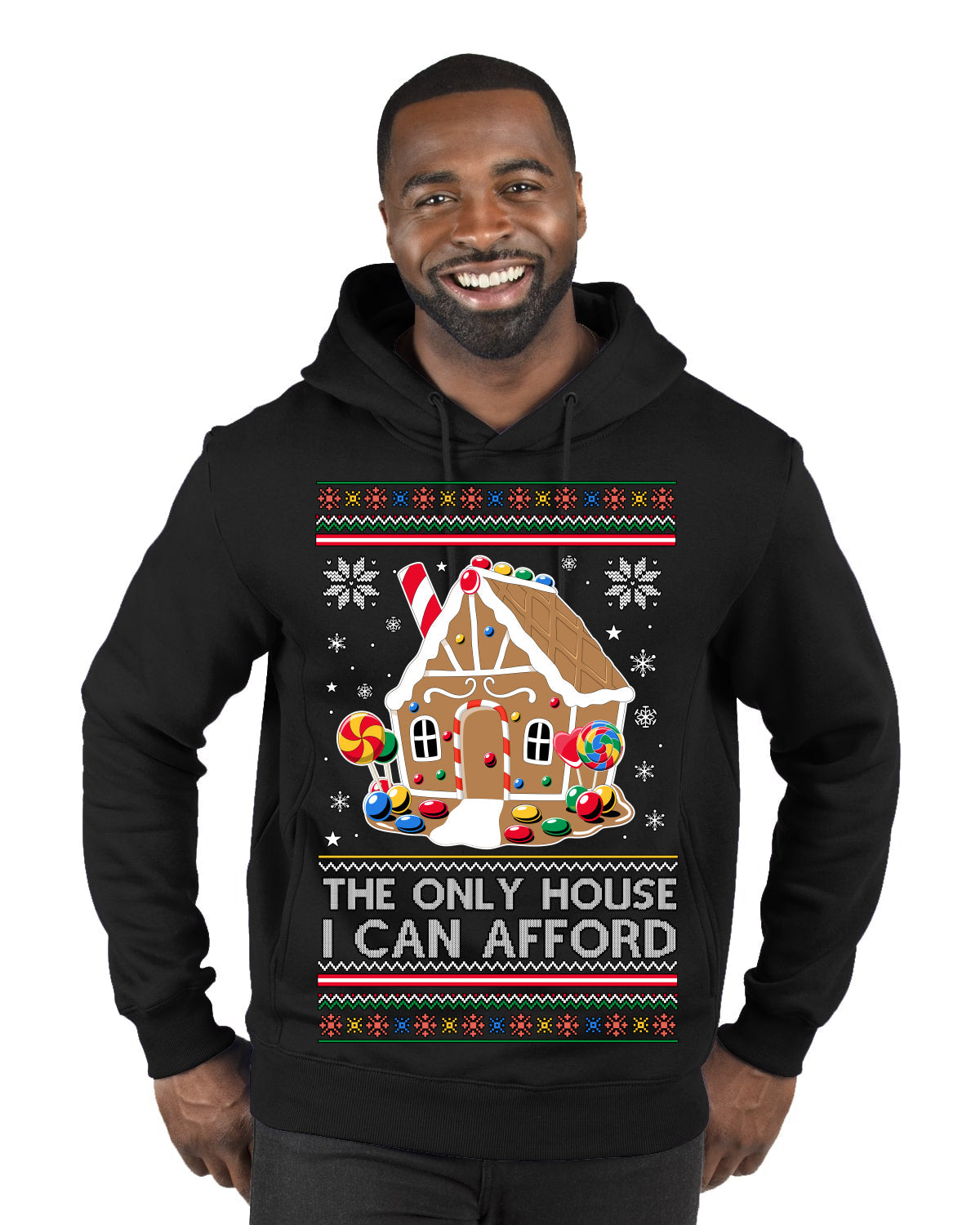 The Only House I Can Afford Funny Millennial Meme Ugly Christmas Sweater Premium Graphic Hoodie Sweatshirt