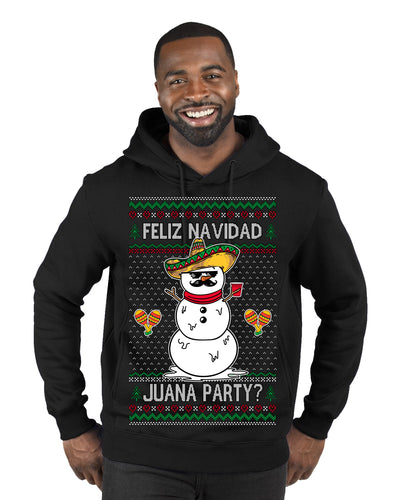 Feliz Navidad Juana Party Funny Spanish Drinking Cerveza Ugly Christmas Sweater Premium Graphic Hoodie Sweatshirt