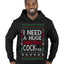 I Need a Huge Christmas Cocktail Funny Dirty Joke Drinking Ugly Christmas Sweater Premium Graphic Hoodie Sweatshirt