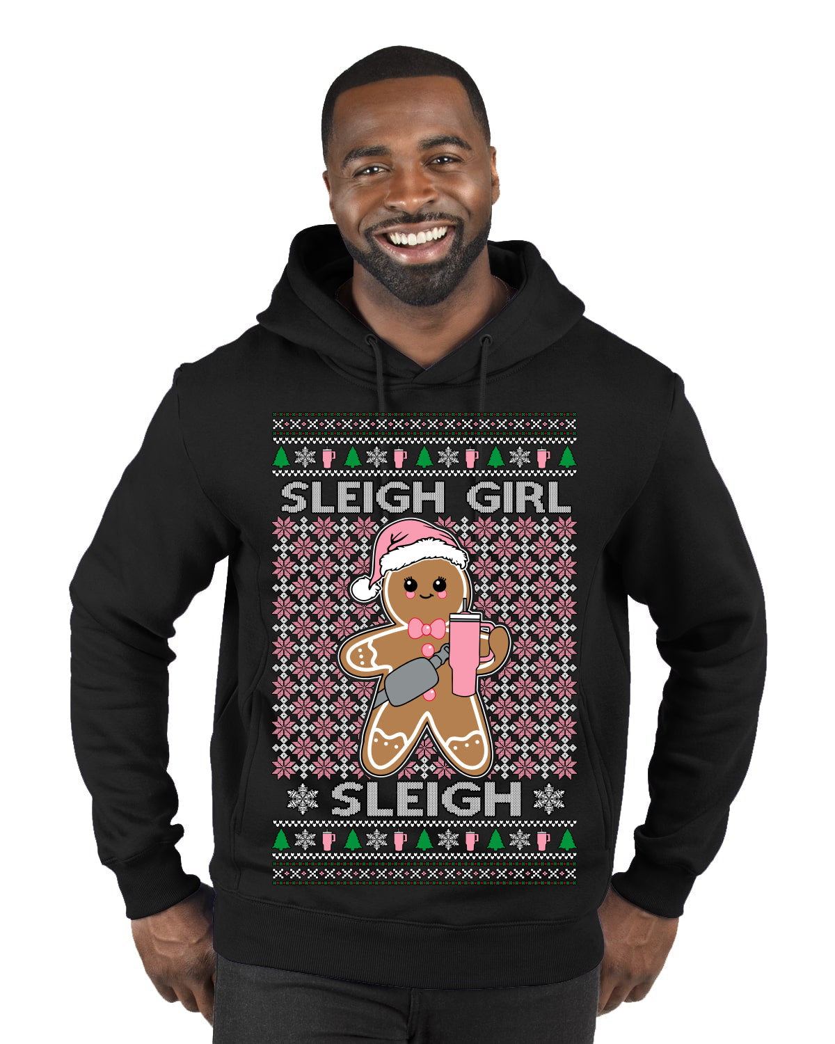 Sleigh Girl Sleigh Funny Trendy Pop Girly Sling Bag Coffee Cup Unisex Ugly Christmas Sweater Premium Graphic Hoodie Sweatshirt