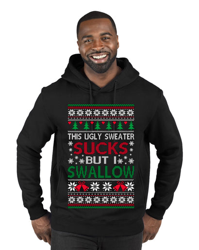 This Ugly Sweater Sucks But I Swallow Ugly Christmas Sweater Premium Graphic Hoodie Sweatshirt