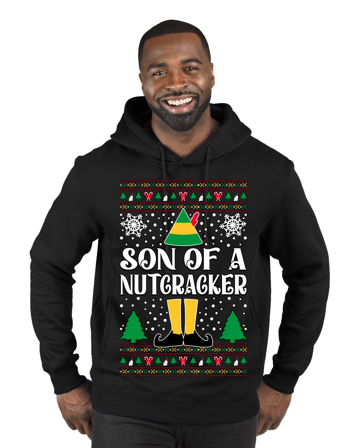 Son Of A Nutcracker Christmas Movie Quote  Ugly Christmas Sweater Premium Graphic Hoodie Sweatshirt