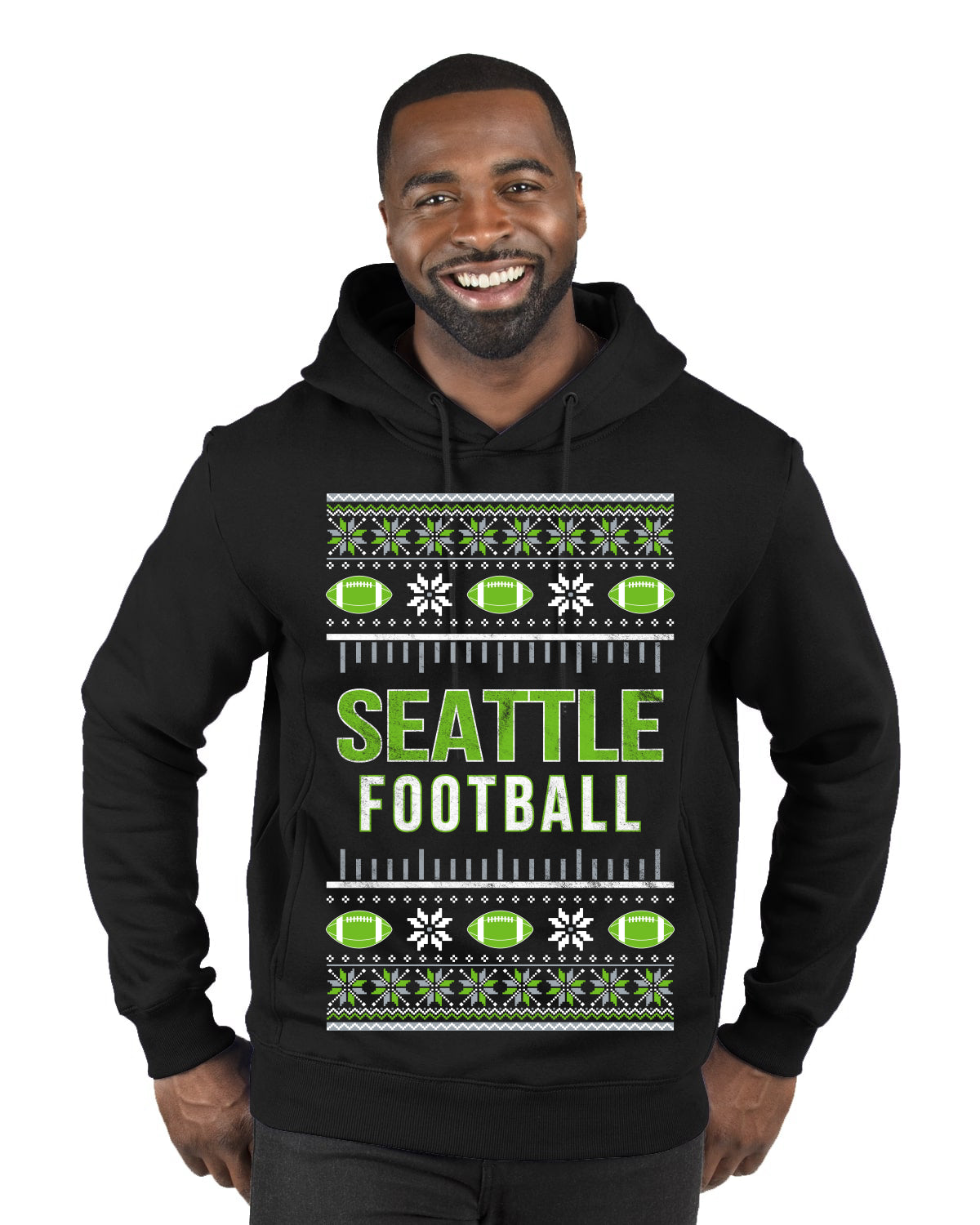 City of Seattle SEA American Football Fantasy Fan Ugly Christmas Sweater Unisex Crewneck Sweatshirt