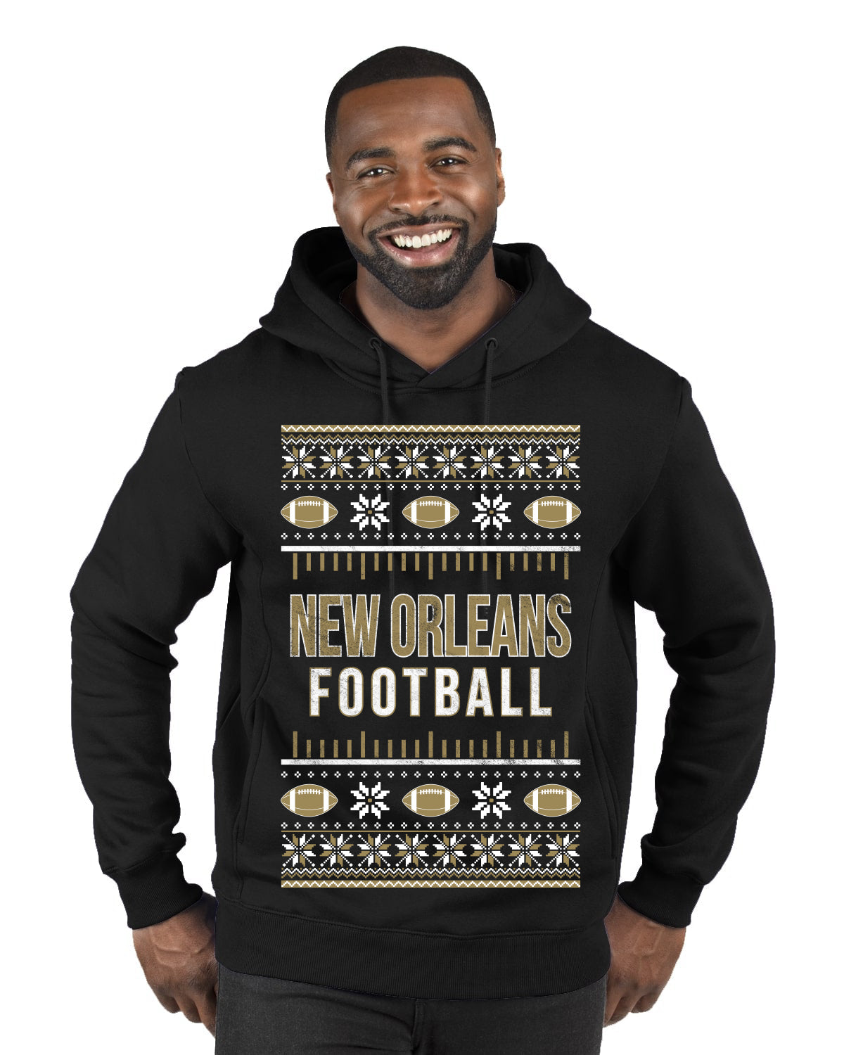City of New Orleans NOLA American Football Fantasy Fan Ugly Christmas Sweater Unisex Crewneck Sweatshirt