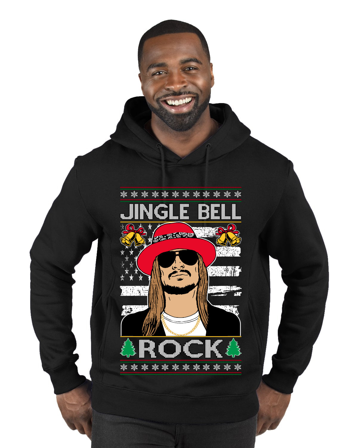 Jingle Bell Rock Kid Rapper Country Music Ugly Christmas Sweater Premium Graphic Hoodie Sweatshirt