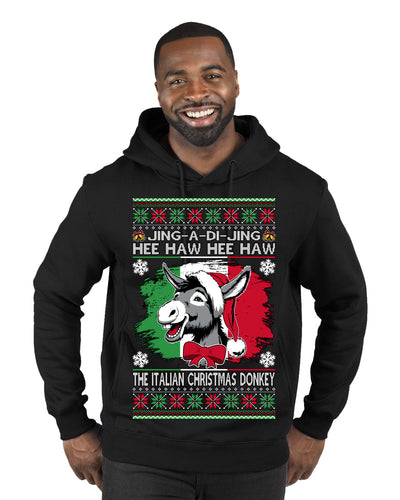 Jing a Di Jing Dominick the Italian Christmas Donkey Ugly Christmas Sweater Premium Graphic Hoodie Sweatshirt