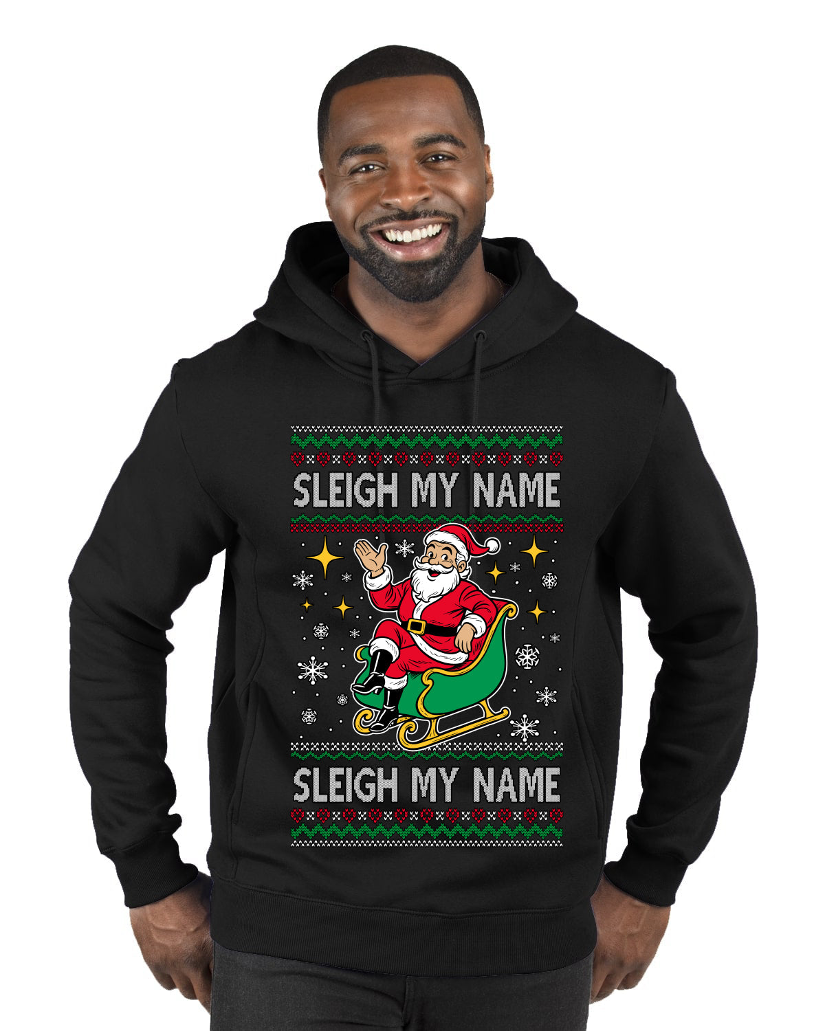 Sleigh My Name Sleigh My Name, Pop Singers, Song Lyrics Pun, Santa Sleigh, Ugly Christmas Sweater Premium Graphic Hoodie Sweatshirt