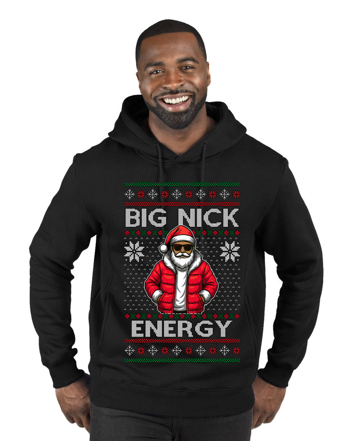 Big Nick Energy, Funny Humor, Ugly Christmas Sweater Premium Graphic Hoodie Sweatshirt