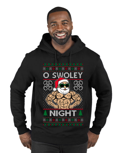 O Swoley Night, Exercise and Fitness Enthusiast, Ugly Christmas Sweater Premium Graphic Hoodie Sweatshirt