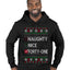 Funny Meme List Naughty, Nice, 41, Ugly Christmas Sweater Premium Graphic Hoodie Sweatshirt