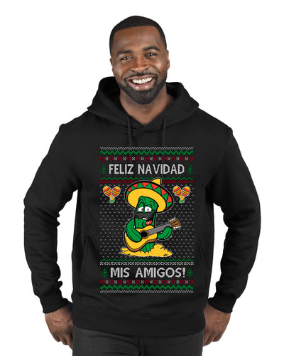 Feliz Navidad Mis Amigos!, Ugly Christmas Sweater Premium Graphic Hoodie Sweatshirt