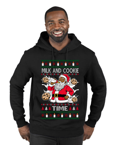 Milk And Cookie Time Christmas Sweater, Ugly Christmas Sweater Premium Graphic Hoodie Sweatshirt
