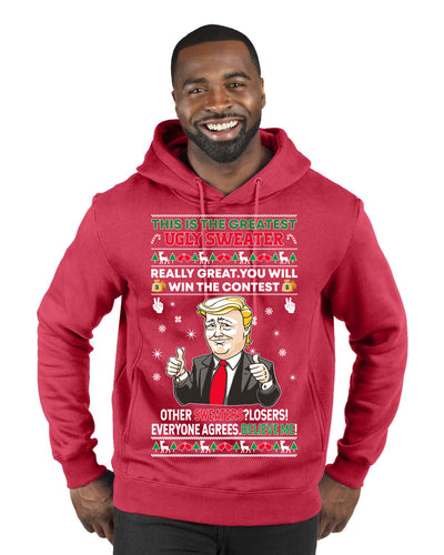 Trump This is the Greatest Ugly Christmas Sweater Premium Graphic Hoodie Sweatshirt