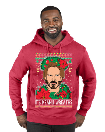 It's Keanu Wreaths Ugly Christmas Sweater Premium Graphic Hoodie Sweatshirt