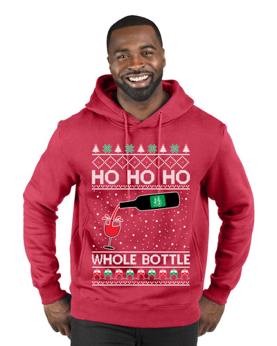 Ho Ho Ho Whole Bottle Wine Spirits Ugly Christmas Sweater Premium Graphic Hoodie Sweatshirt