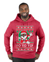 Yo Yo Yo Black Santa Ugly Christmas Sweater Premium Graphic Hoodie Sweatshirt