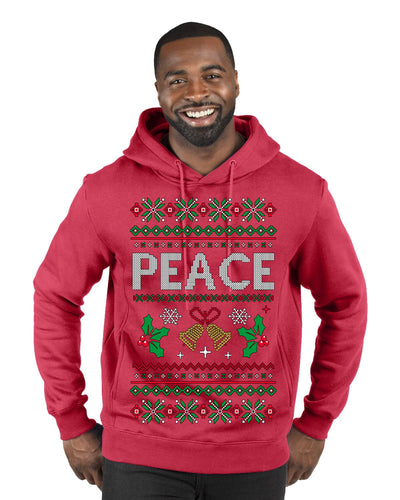 Peace Ugly Christmas Sweater Premium Graphic Hoodie Sweatshirt