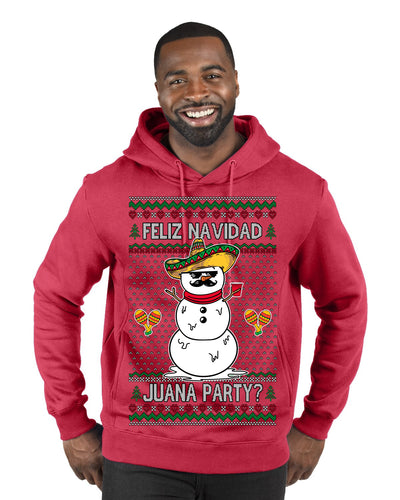 Feliz Navidad Juana Party Funny Spanish Drinking Cerveza Ugly Christmas Sweater Premium Graphic Hoodie Sweatshirt