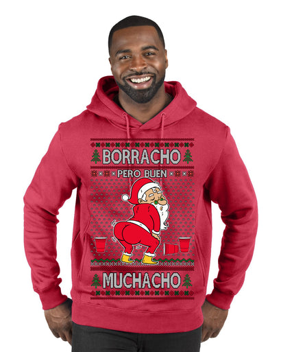 Borracho Pero Buen Muchacho Drunk But a Good Boy Funny Ugly Christmas Sweater Premium Graphic Hoodie Sweatshirt