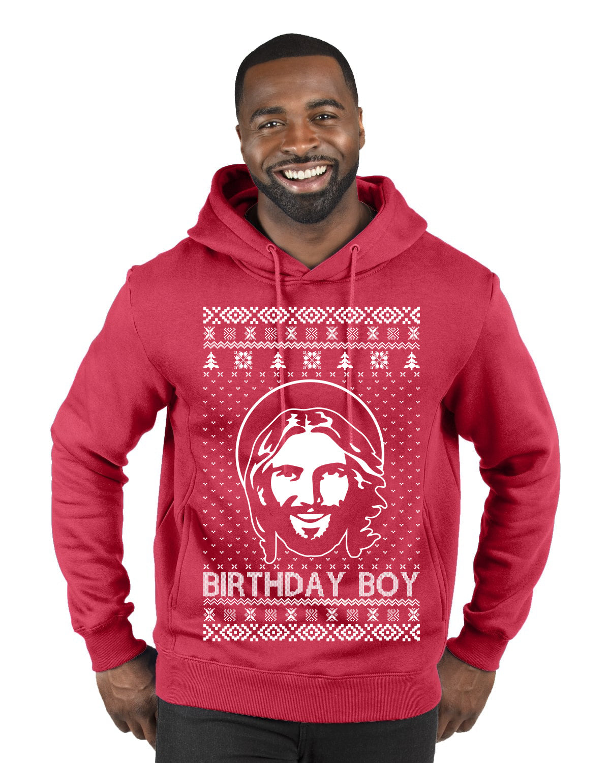 Birthday Boy Jesus Christ Ugly Christmas Sweater Premium Graphic Hoodie Sweatshirt