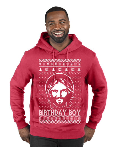 Birthday Boy Jesus Christ Ugly Christmas Sweater Premium Graphic Hoodie Sweatshirt