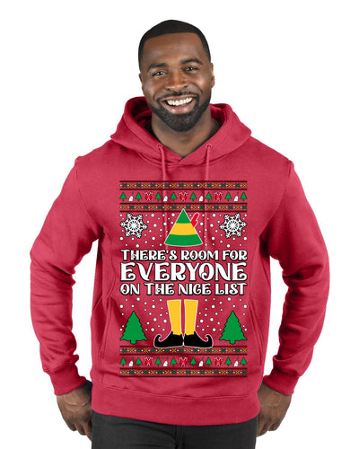 Room For Everyone On The Nice List Christmas Movie Quote  Ugly Christmas Sweater Premium Graphic Hoodie Sweatshirt
